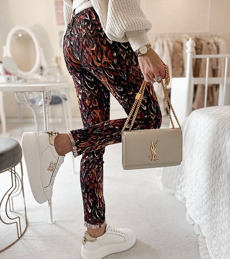 Pantaloni Claude cu model maro