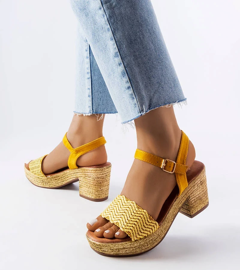 Sandale stiletto Portland galbene