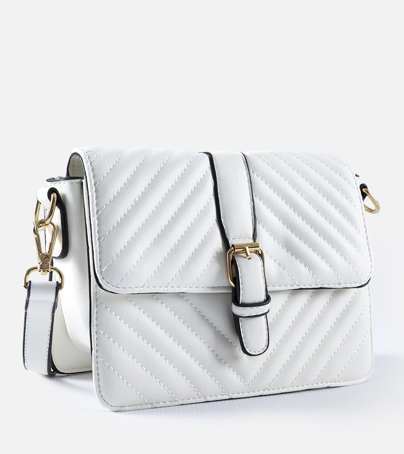 Geantă de umăr Virgilio matlasată albă