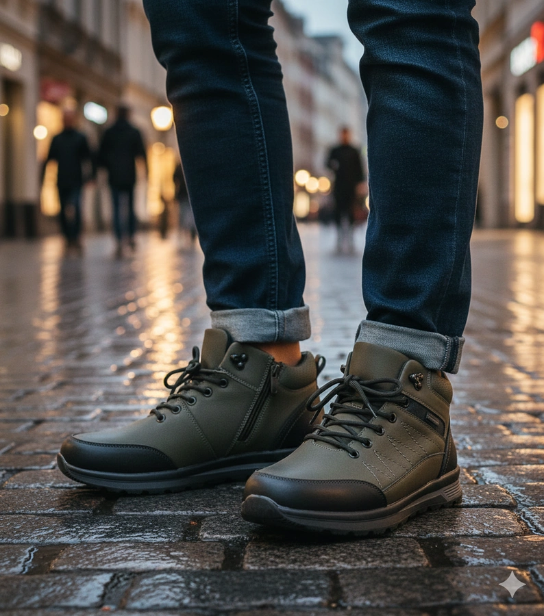 Ghete verzi bărbătești îmblănite Mack