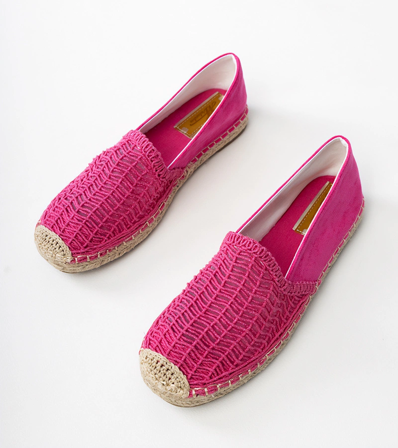 Espadrile roz cu platformă decupate Plevis