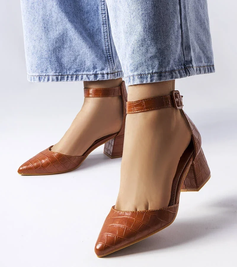 Pantofi maro cu blocuri Laliberté