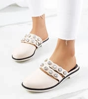 Flip-flops bej, înfrumusețați cu nasturi Asselt