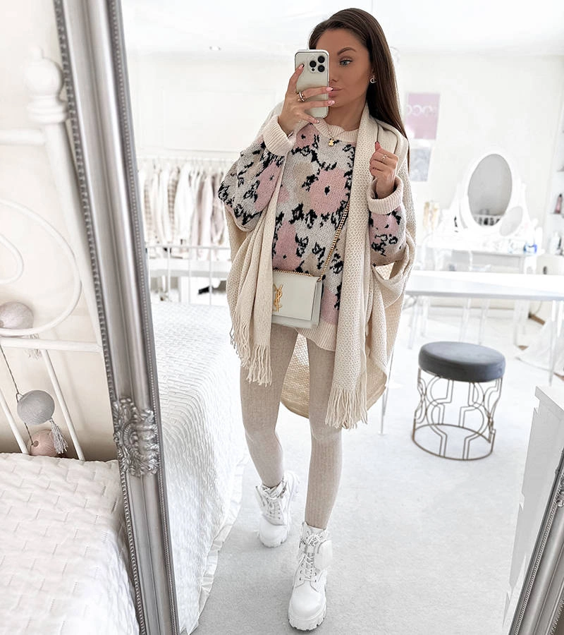 Noah cuvertură de pat bej cu franjuri