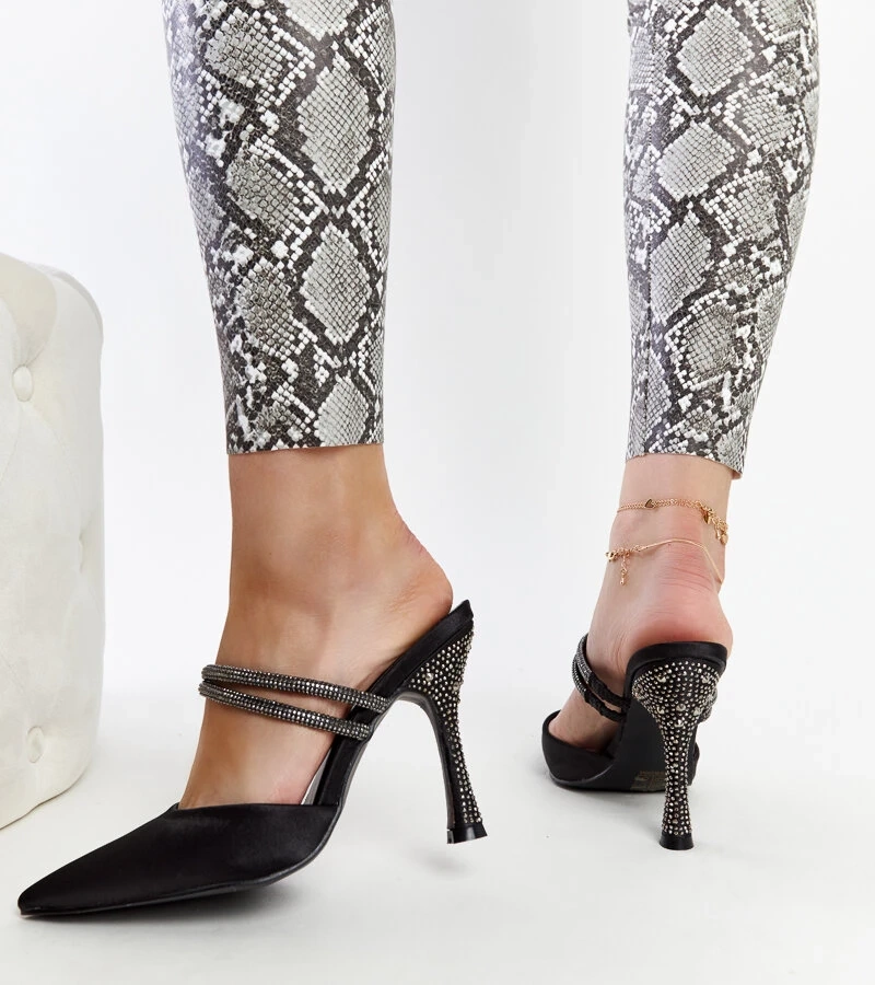 Pantofi negri cu toc Raffaelina