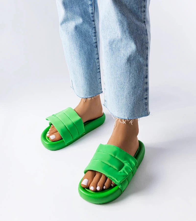 Șlapi Aleron verzi cu velcro și încheiați cu velcro