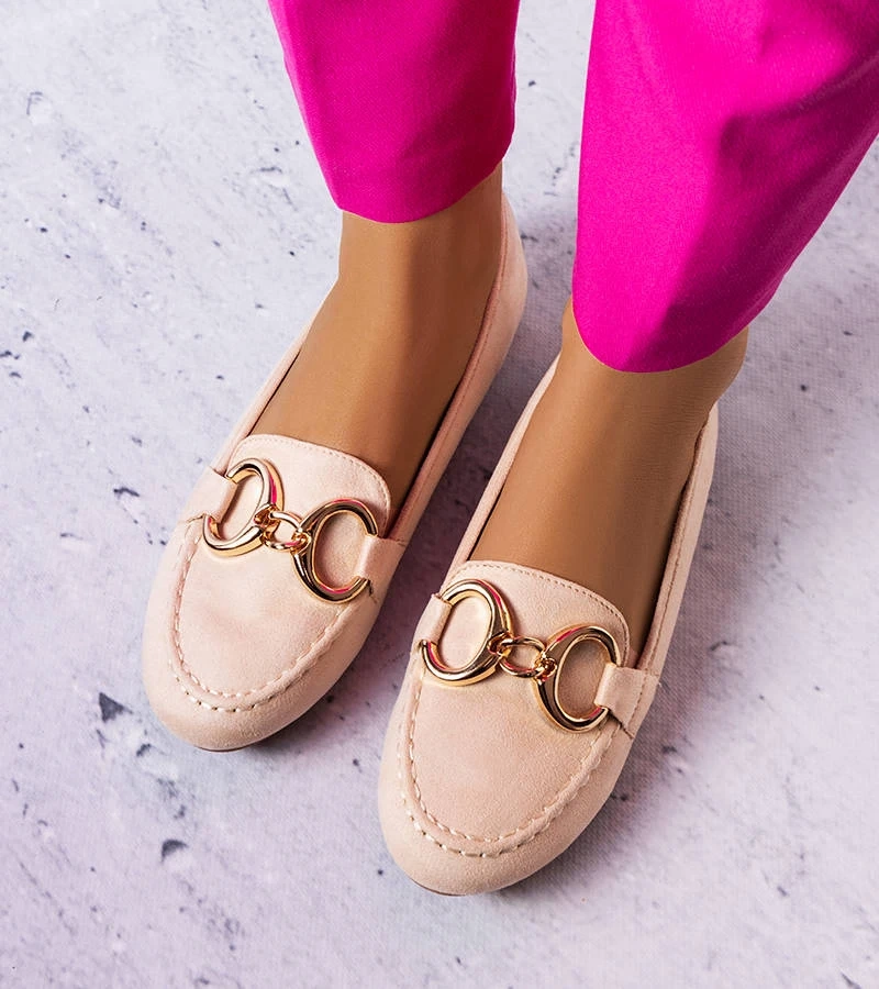 Mocasini bej clasic Pitre