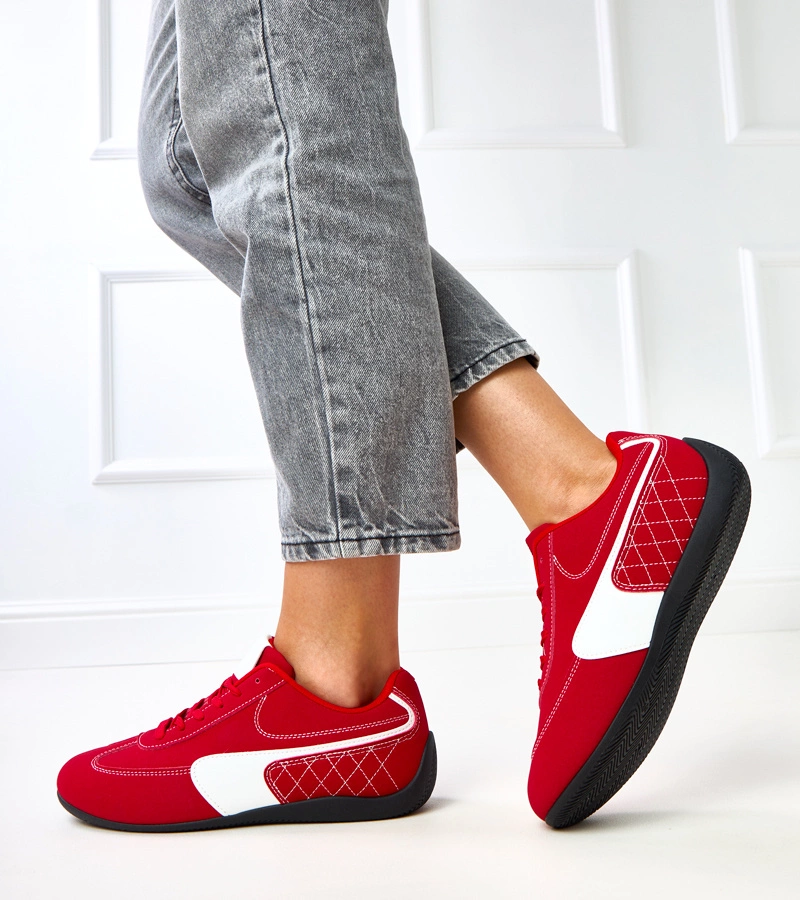 Adidași roșii cu accent alb Manaar