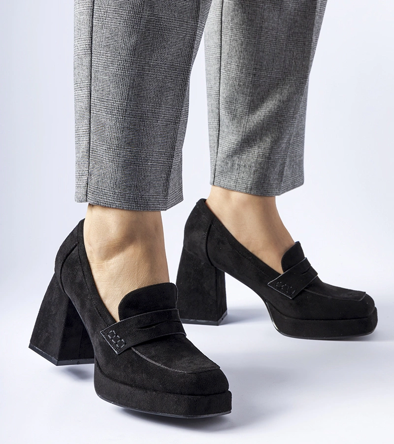 Pantofi negri cu toc înalt Solaine