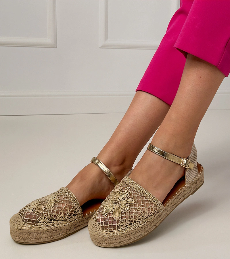 Sandale aurii espadrile perforate Santos