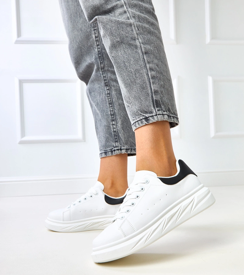 Adidași alb-negru pe platformă Rosier