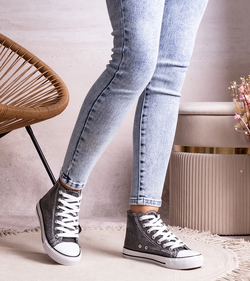 Adidași negri înalți din plasă strălucitoare Ranifali.