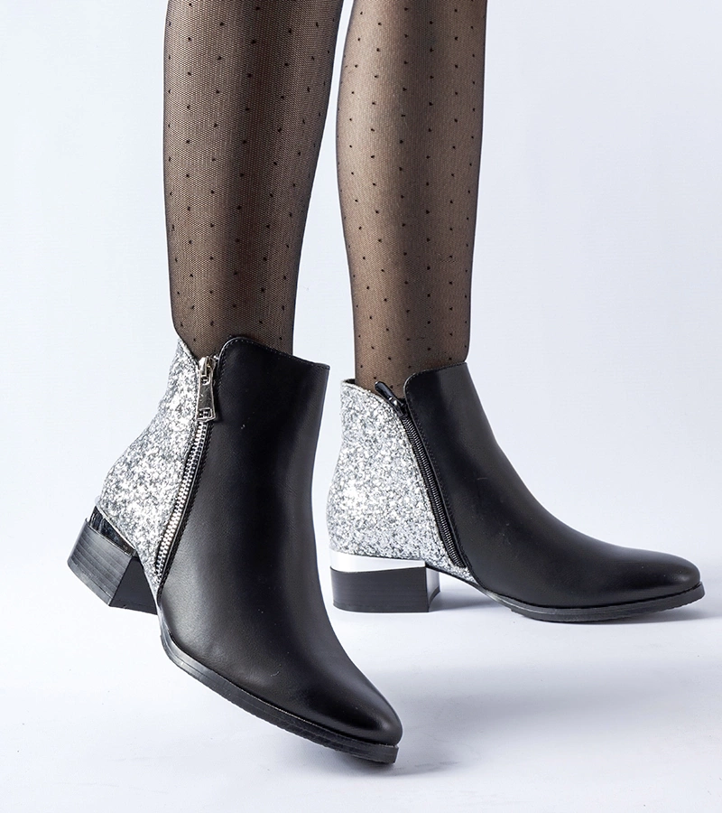 Botine negre cu spate lucios Olindo