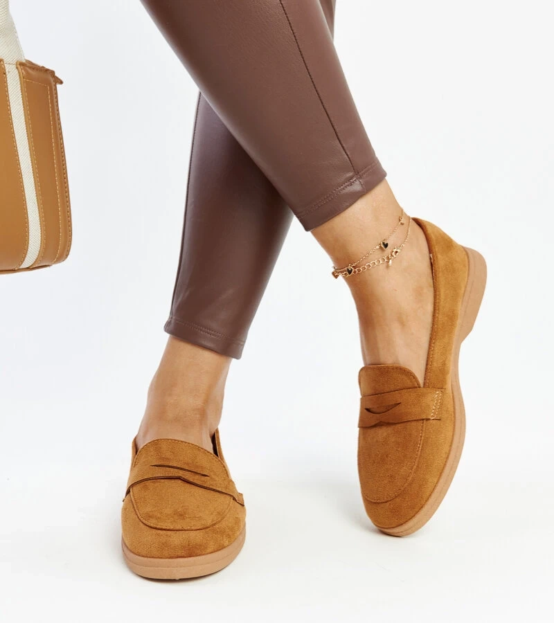 Mocasini de daim maro Nibras