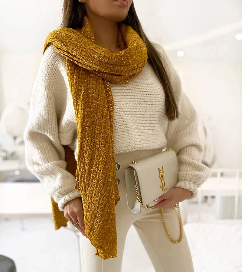 Khalil eșarfă galbenă cu buline