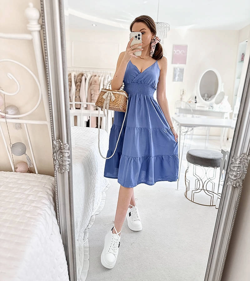 Rochie albastră evazată de Yvon