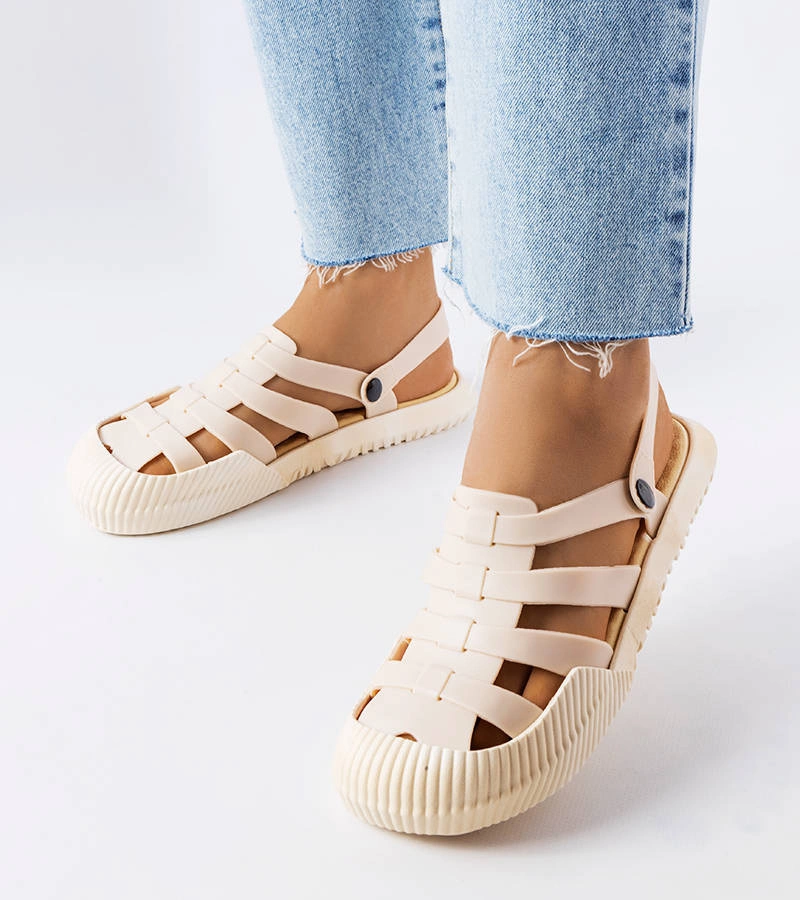 Sandale Canton bej din cauciuc