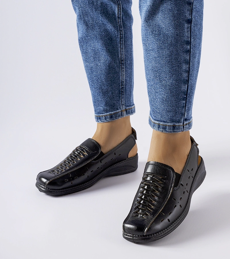 Sandale negre Glafi openwork