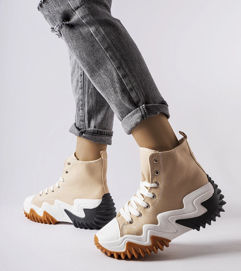 Pantofi de sport bej cu talpă groasă Toro