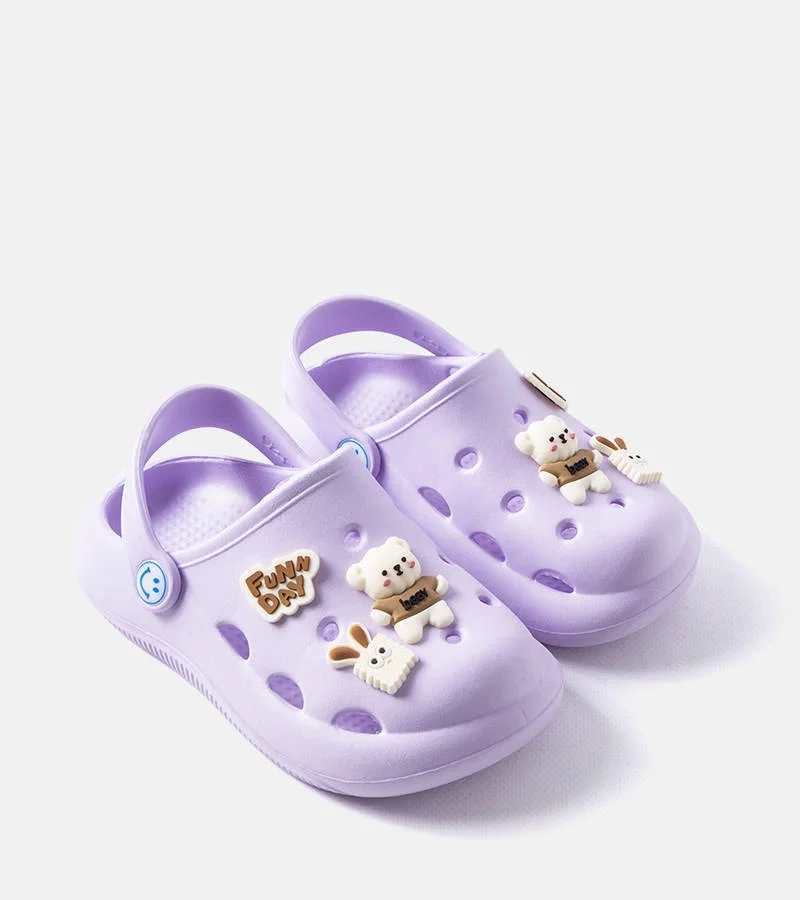 Șlapi mov Vette cu vârf acoperit