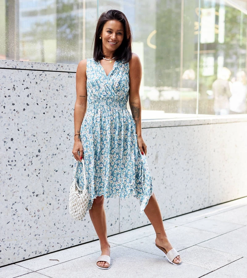 Rochie albastră cu flori de Grado