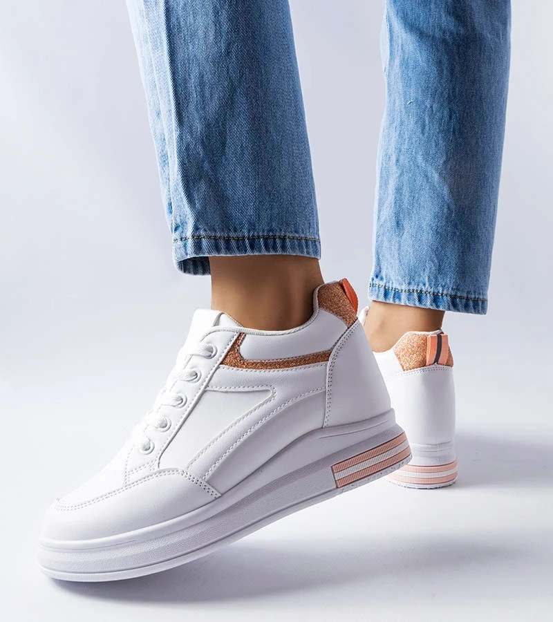 Adidași albi cu inserții de sclipici Bonevil