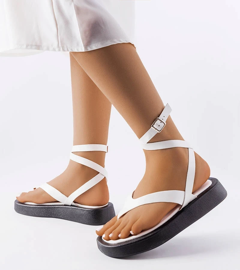 Sandale cu platformă White Salt