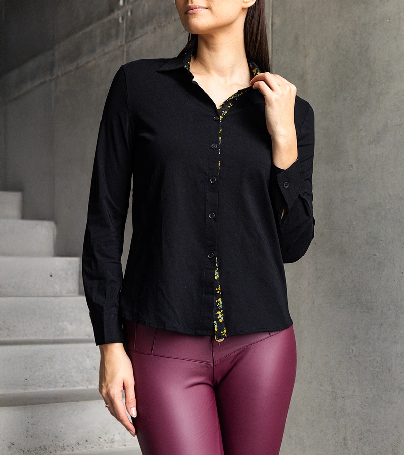 Cămașă albă de damă YX013 BLACK