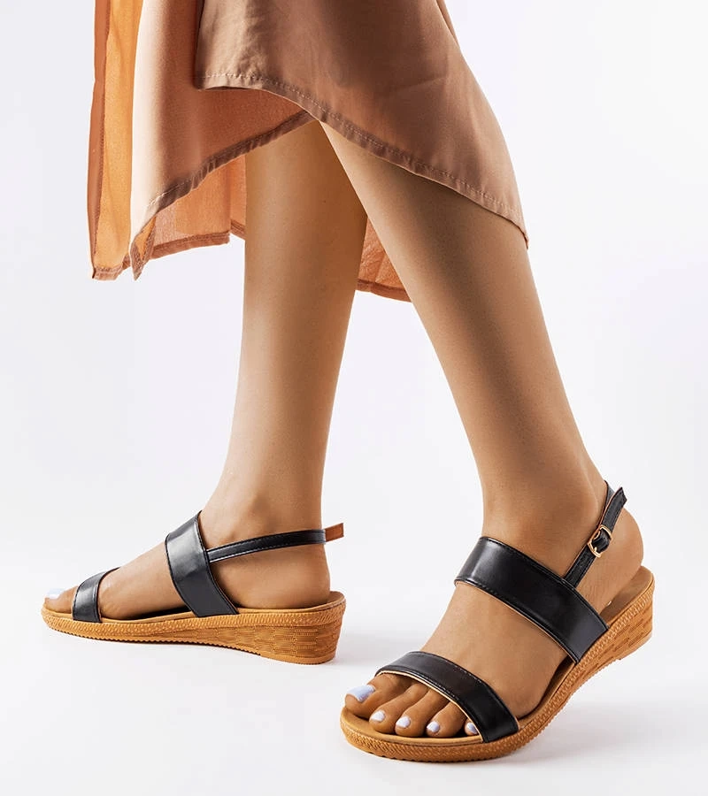 Sandale negre cu platformă Grottazzolina