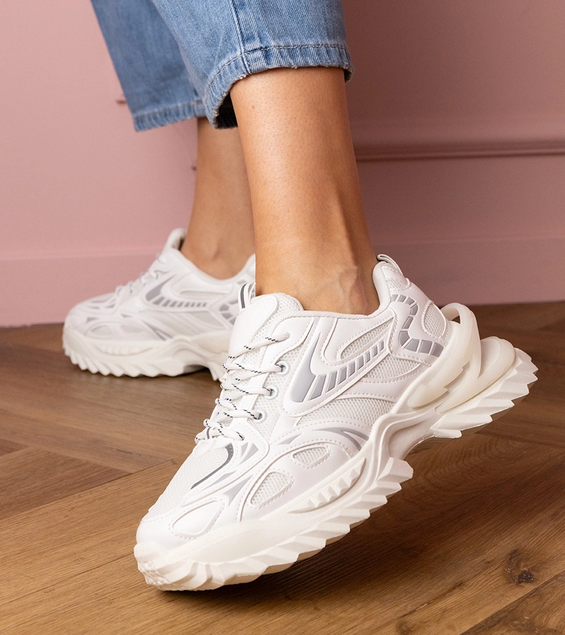 Adidași sport albi pe talpă stilată Carina