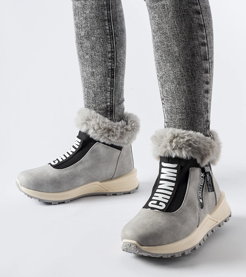 Sneakersi înalte căptușite gri Oneglia