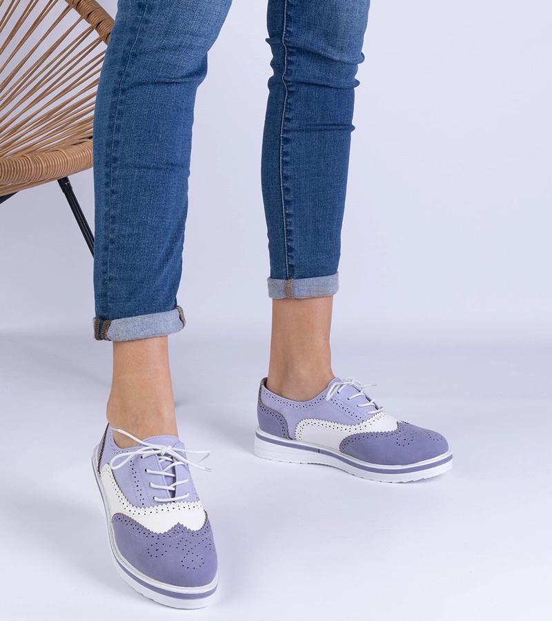 Pantofi oxford clasici violet Toddi