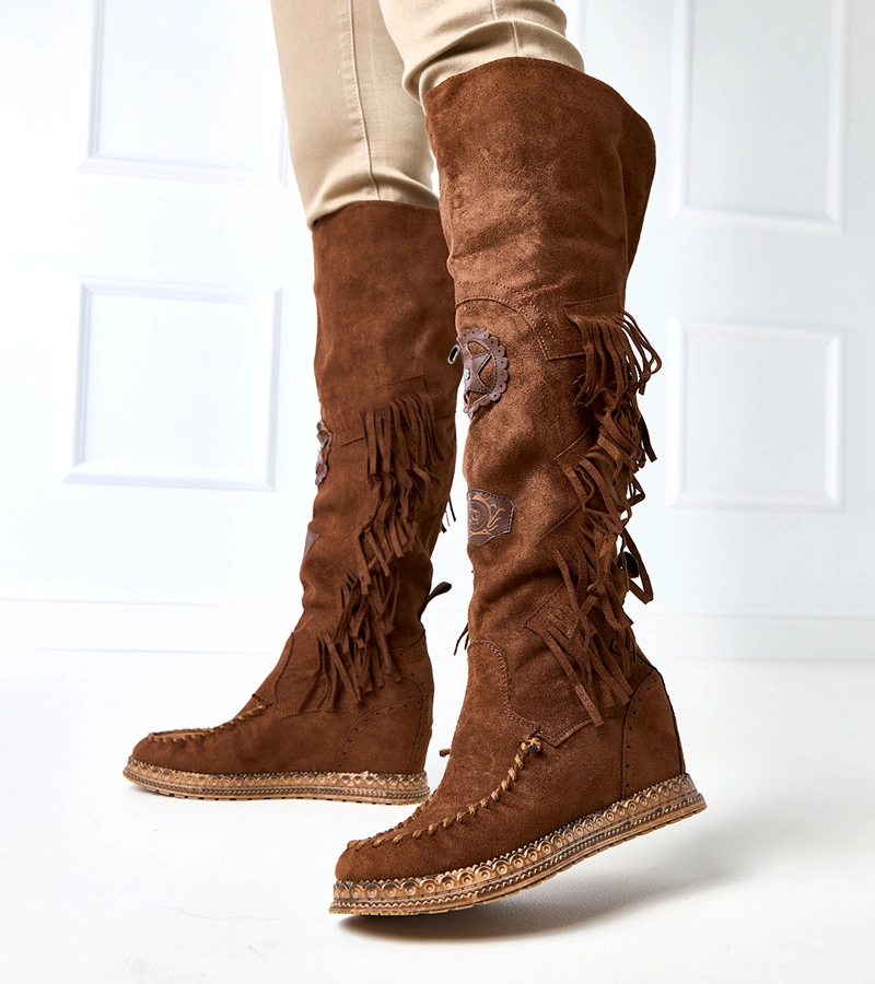 Cizme maro Cascia pe tocuri