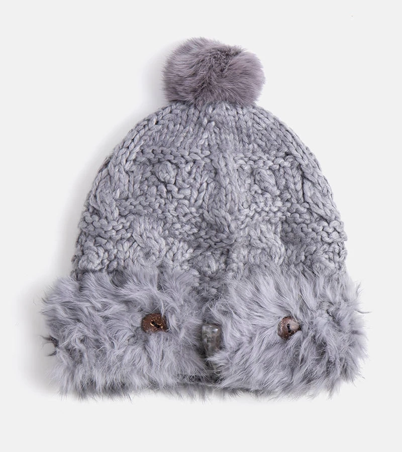 Șapcă gri cu blană Danna