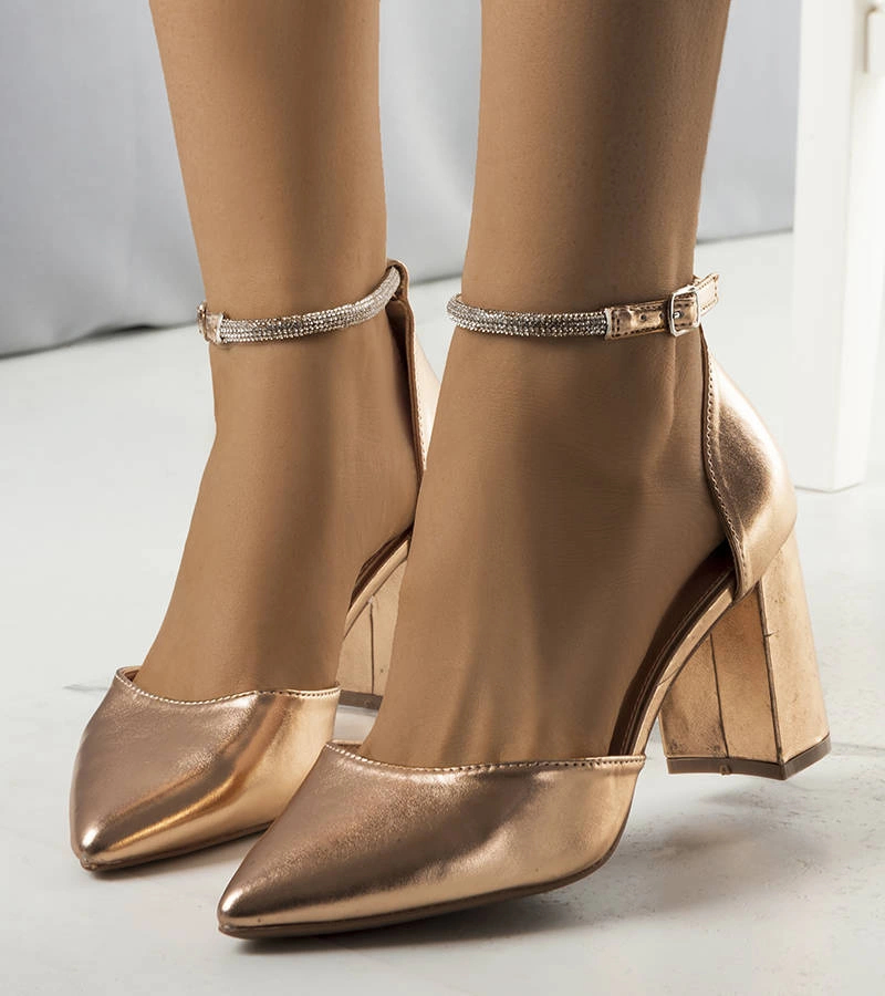 Pantofi Leighton cu zirconiu șampanie