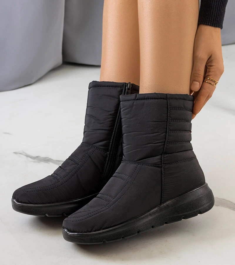 Cizme de zăpadă matlasate Alani negre