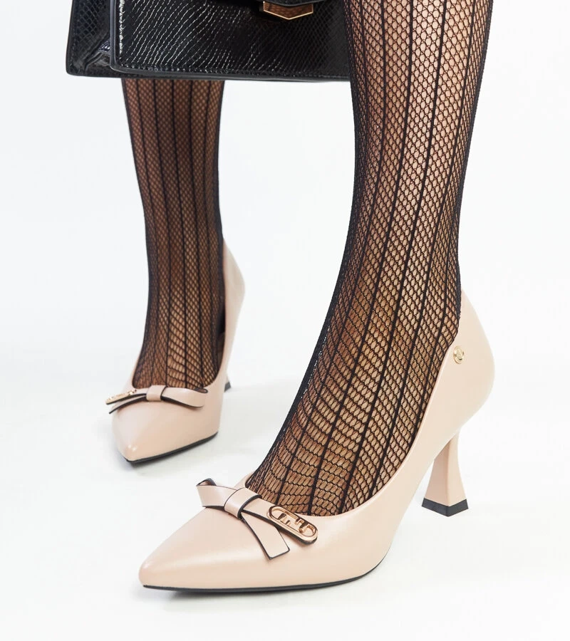 Pantofi cu toc bej Vinceza