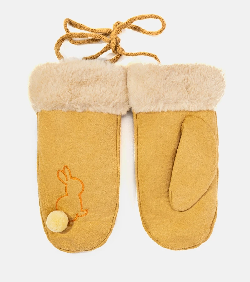 Mănuși galbene cu iepuraș Bannu