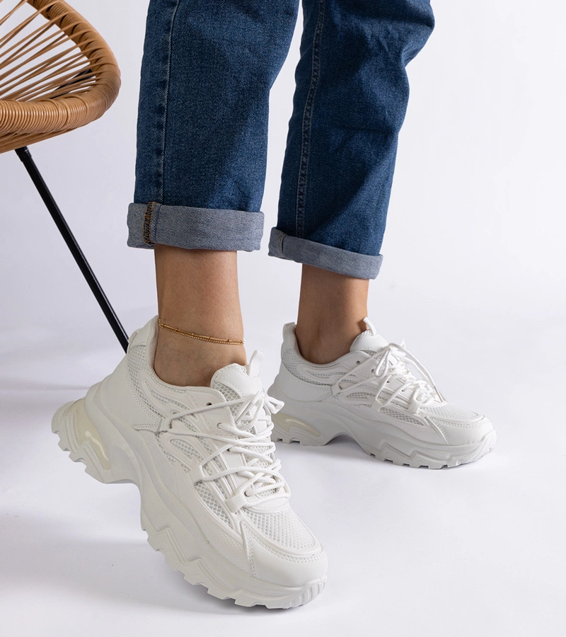 Adidași sport albi pe talpă masivă Roxana