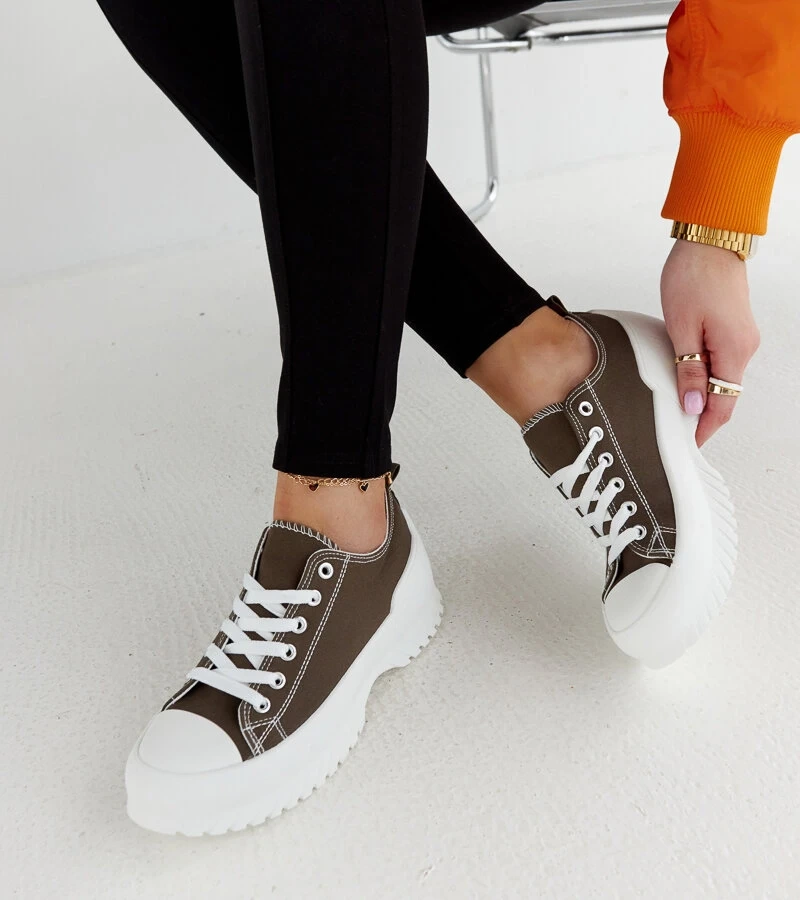 Adidași verzi cu platformă Monteleone