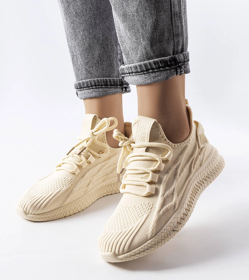 Adidași din material textil bej BIG STAR LL274714