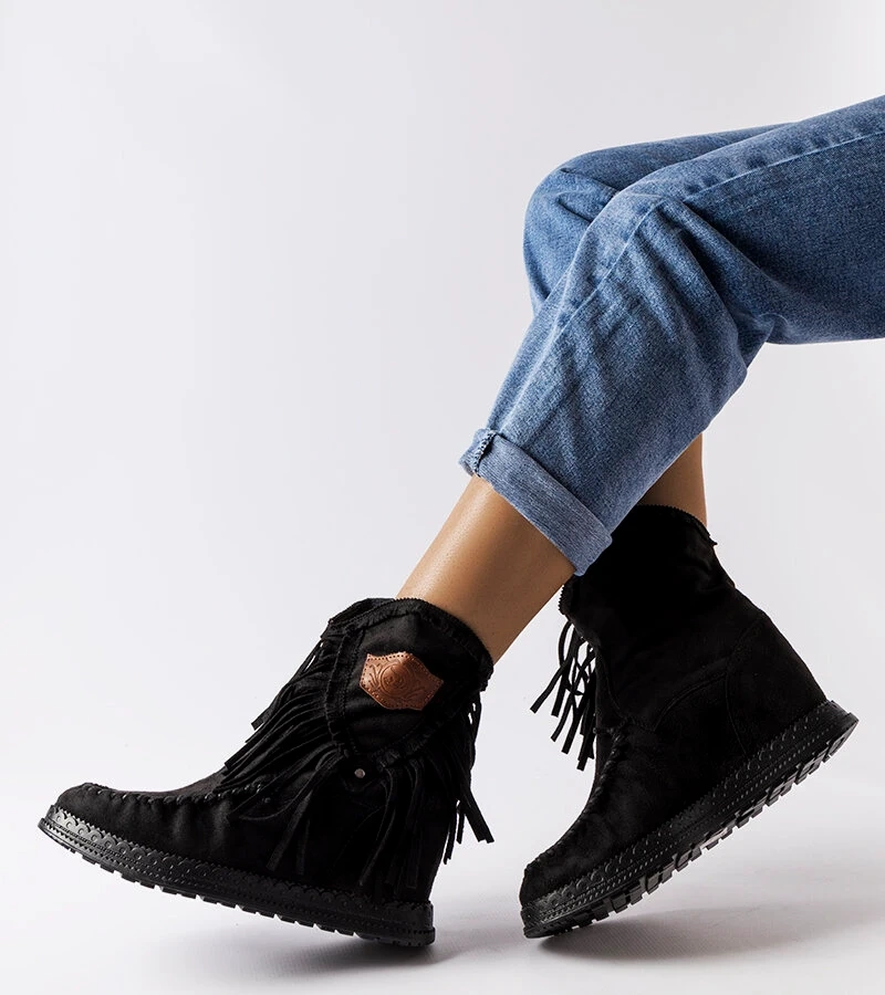 Cizme cu toc cu pană Giudice negre