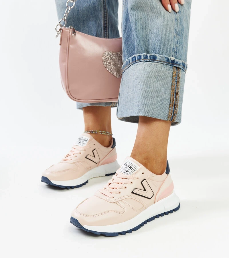 Adidași roz cu talpă groasă Olonio