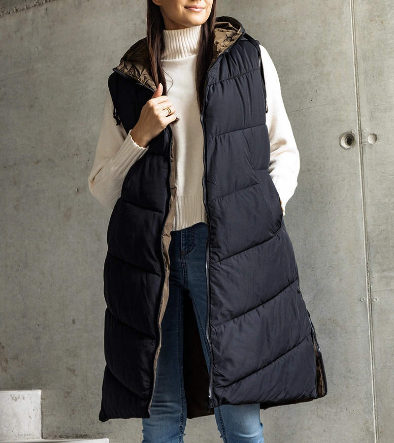 Jilet Simona reversibil negru și verde Simona