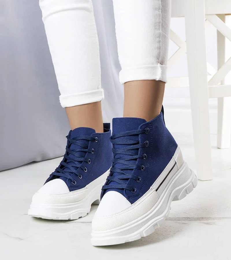 Tillys - pantofi de sport cu platformă înaltă albastru marin