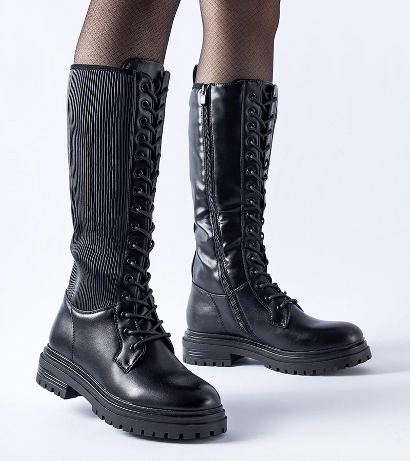 Botine negre înalte Nebida 5816 BLACK