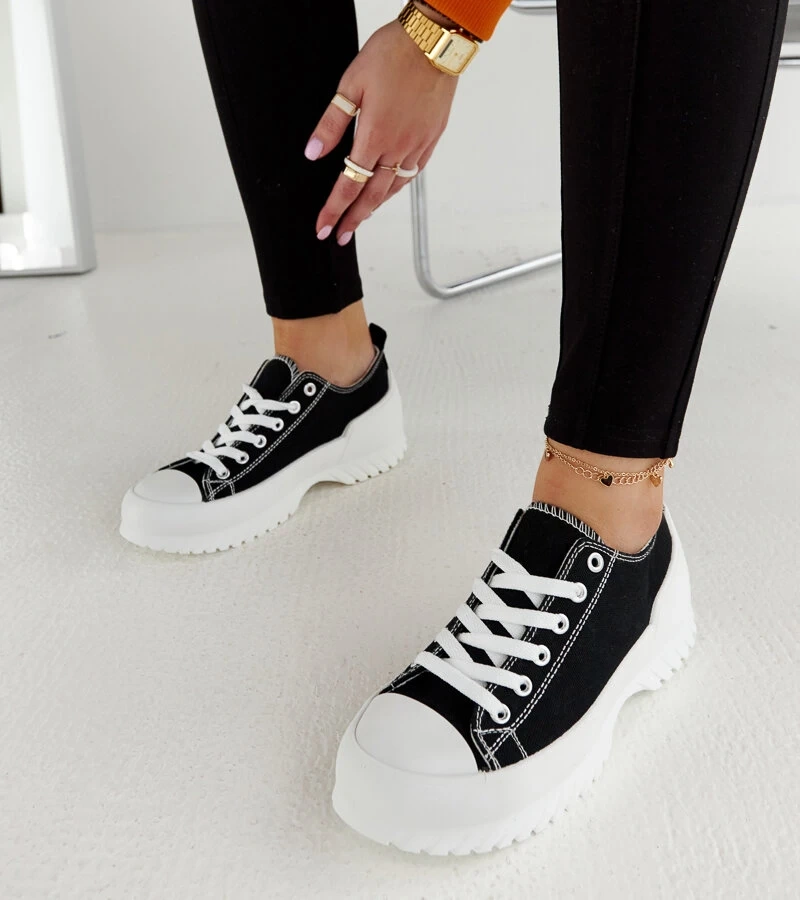 Adidași negri pe platformă Monteleone