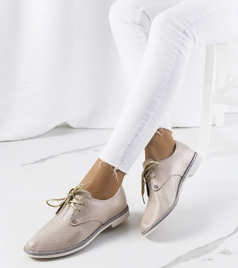 Grand Street aur strălucitor aurit pantofi de jumătate de strălucire openwork