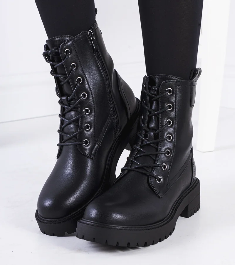 Încălțăminte neagră din piele ecologică Wellspring Trappers