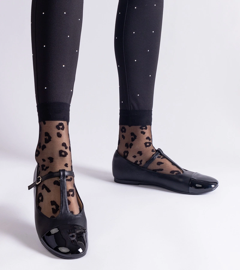 Balerini negri cu vârf lăcuit cu cataramă Gloriana